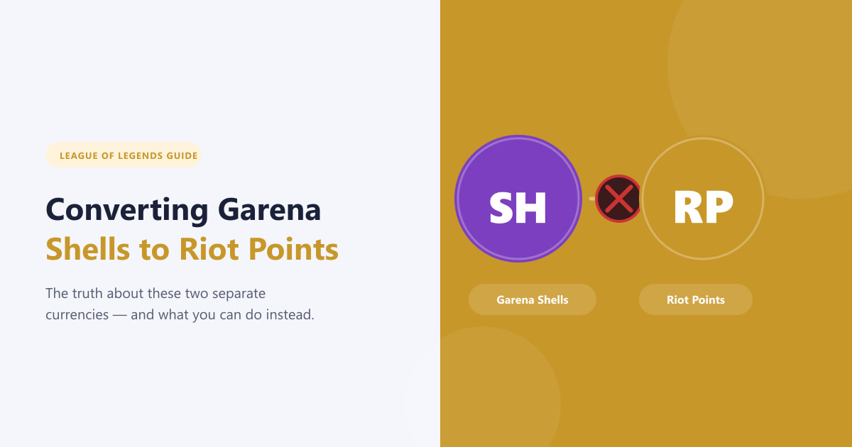 Convertendo Garena Shells em Riot Points (Guia de 2026)
