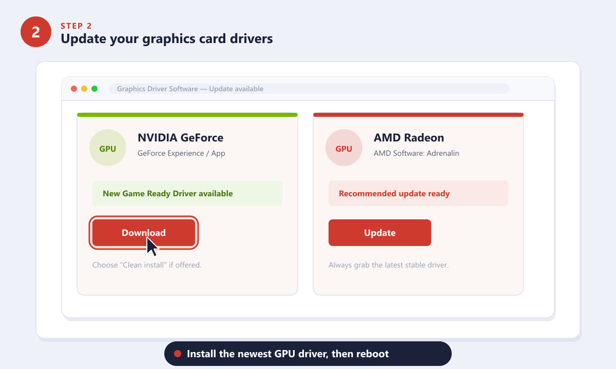 Updating NVIDIA and AMD graphics drivers to stop Apex Legends crashing on PC