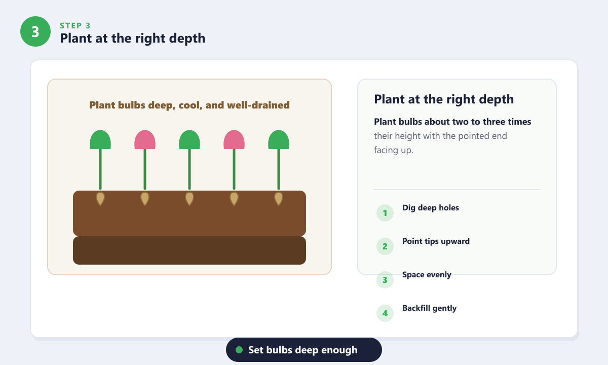 Growing Tulips in Pots - Plant at the right depth