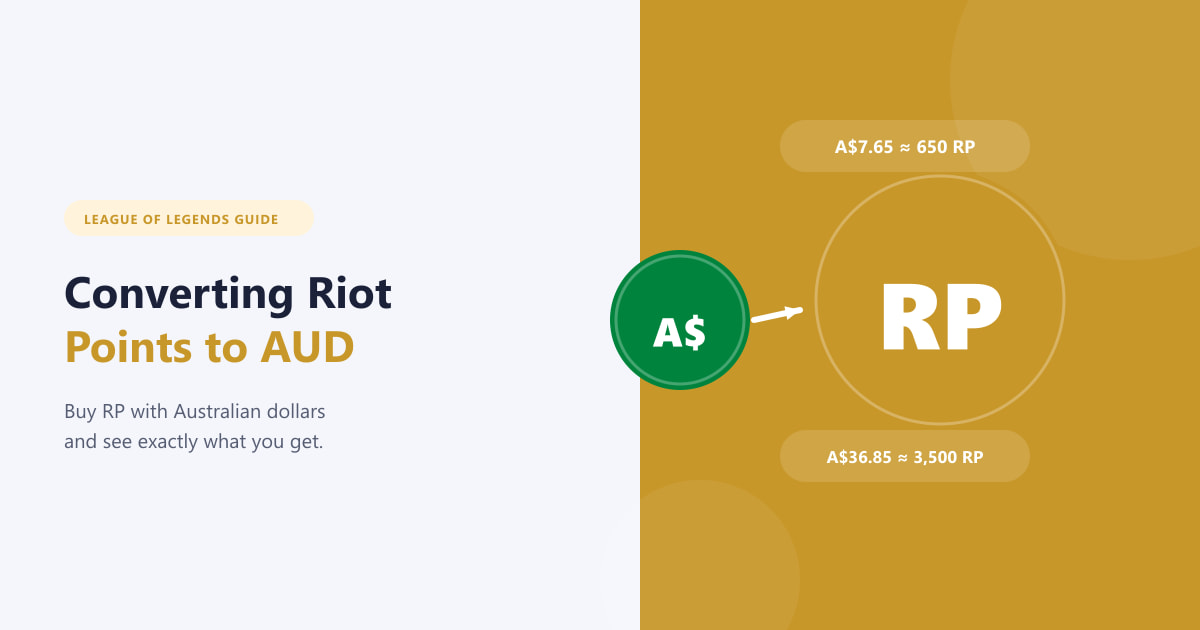 How to Convert Riot Points to AUD (2026 Guide)