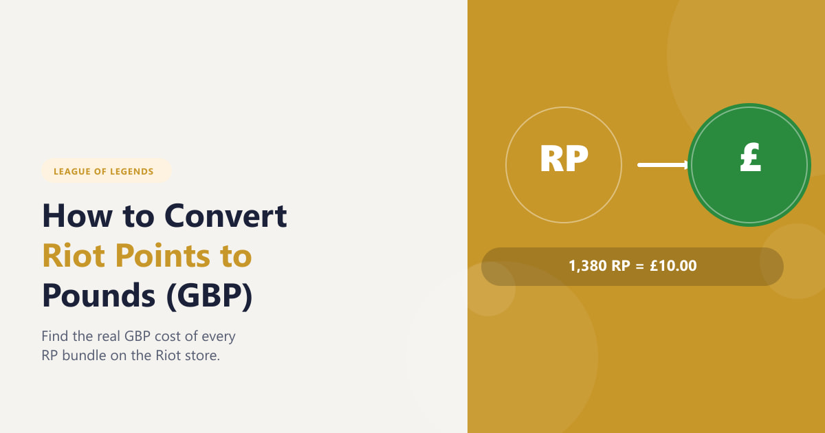 How to Convert Riot Points to Pounds (GBP) in 2026