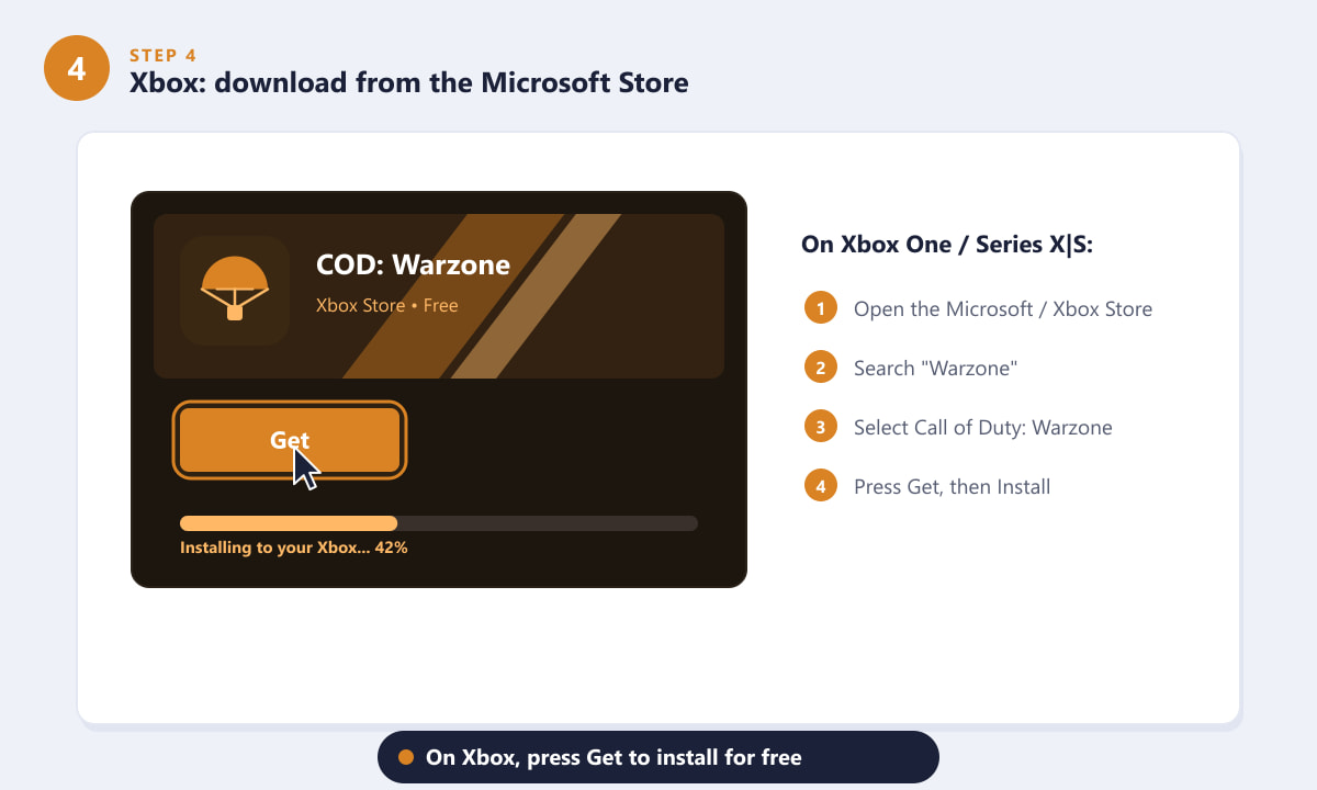 Getting Call of Duty: Warzone from the Microsoft Store on Xbox
