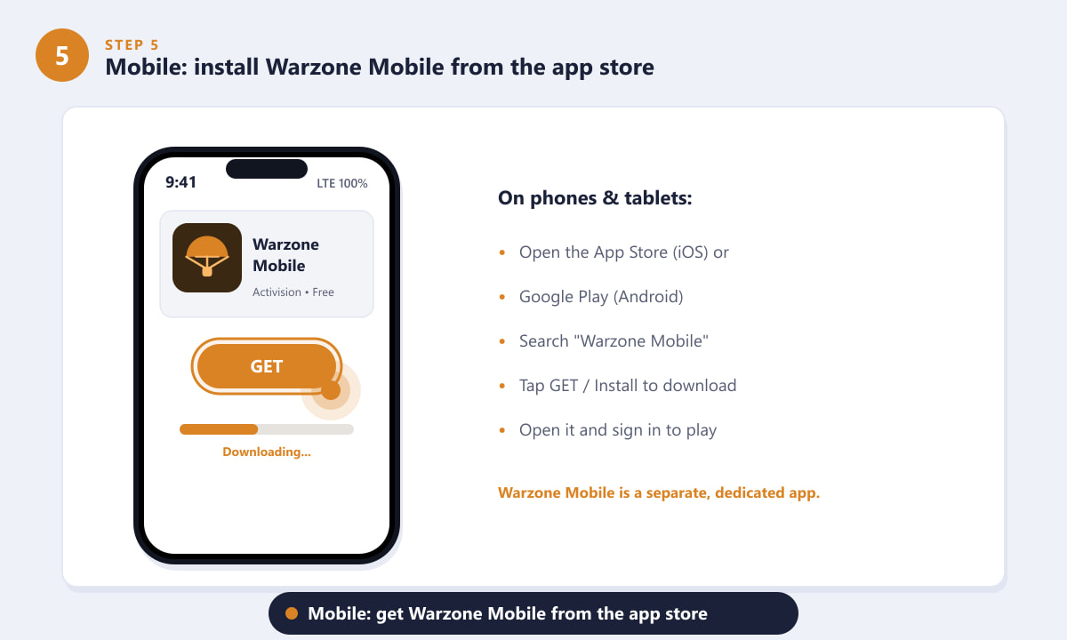 Installing Call of Duty: Warzone Mobile from the App Store or Google Play