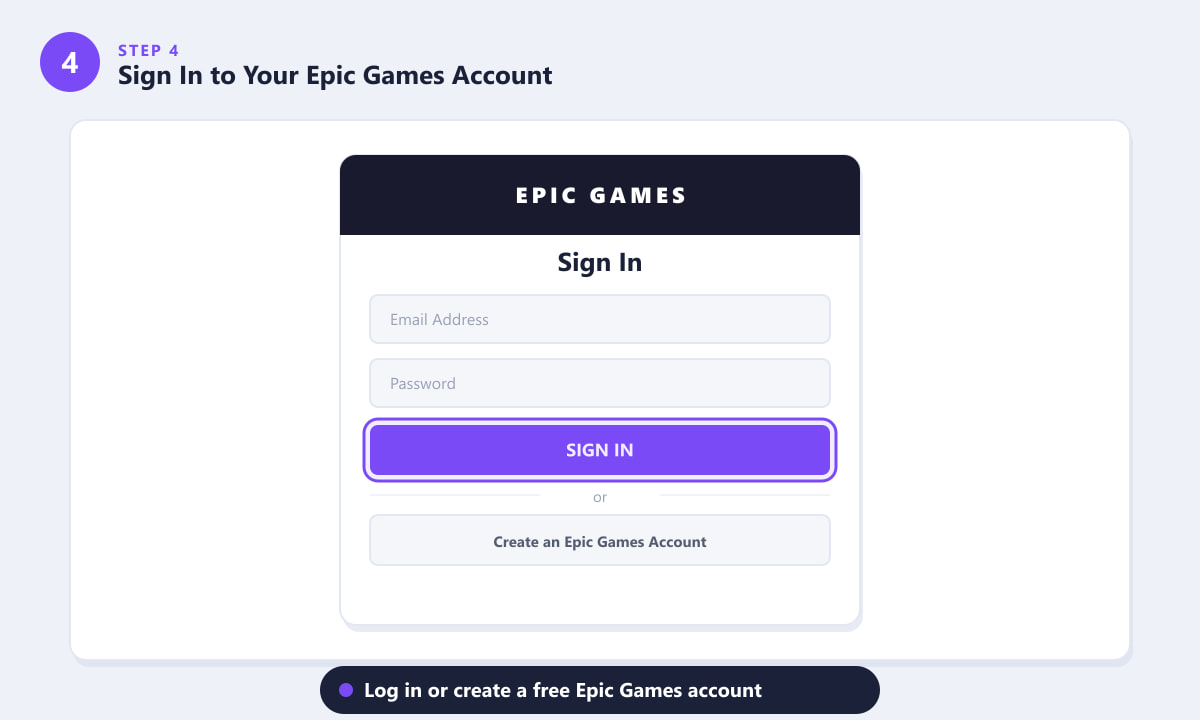 Epic Games Launcher sign-in screen on MacBook Air