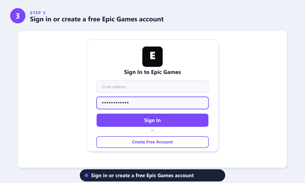 Aanmelden bij het Epic Games-account via het inlogscherm van de Launcher