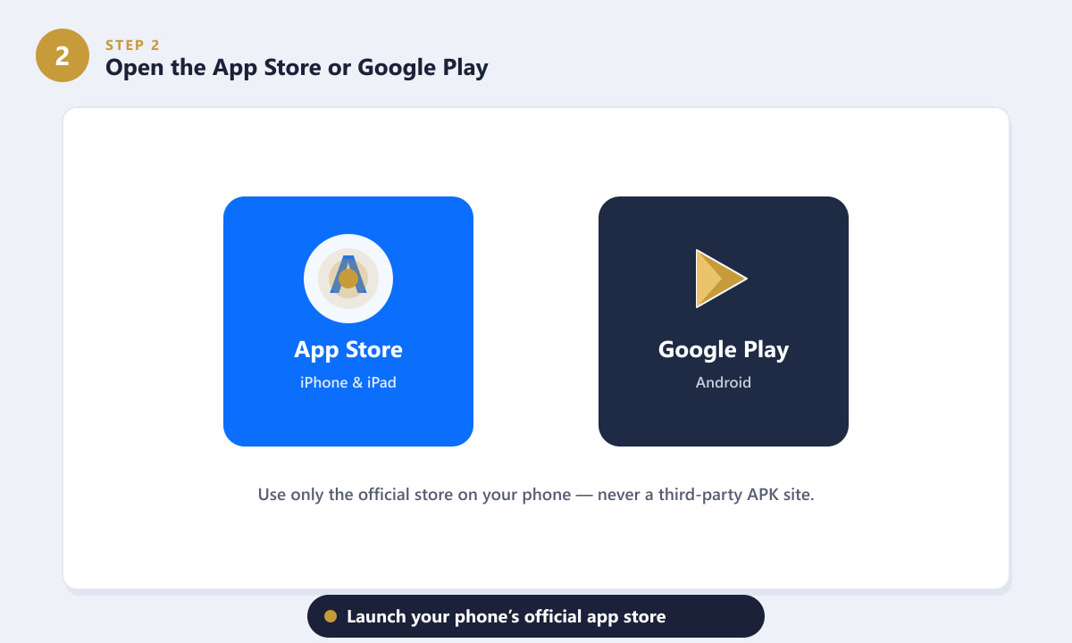 Opening the App Store or Google Play to download Honor of Kings