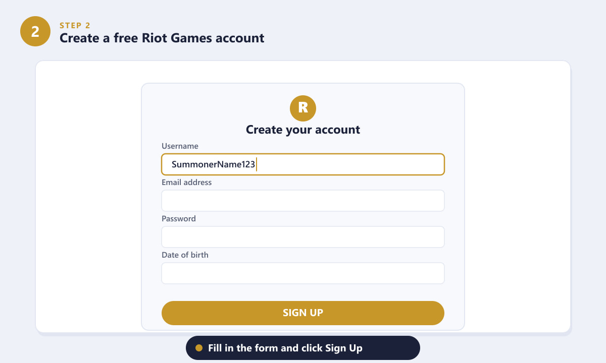 Crearea unui cont Riot Games gratuit pentru a descărca League of Legends