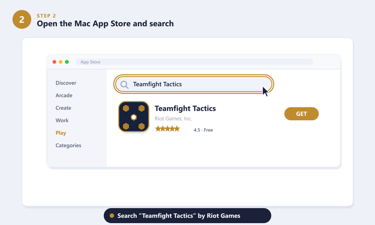 Searching for Teamfight Tactics by Riot Games in the Mac App Store