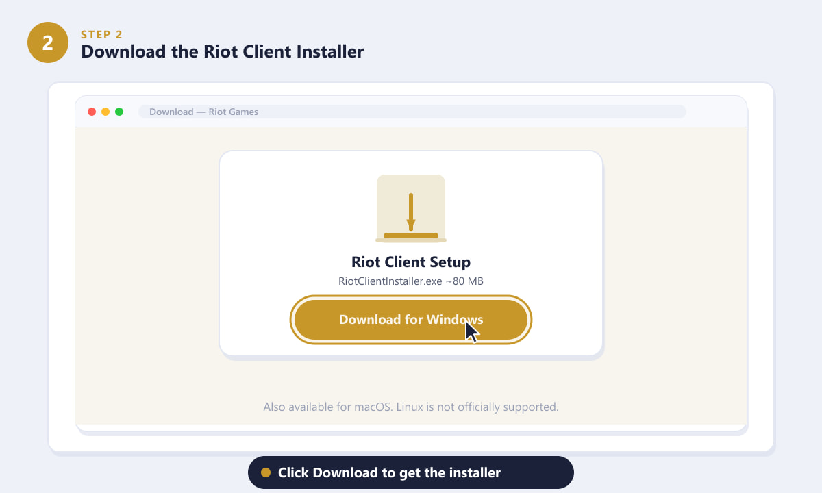WindowsでTeamfight Tactics用のRiot Clientインストーラーをダウンロードする