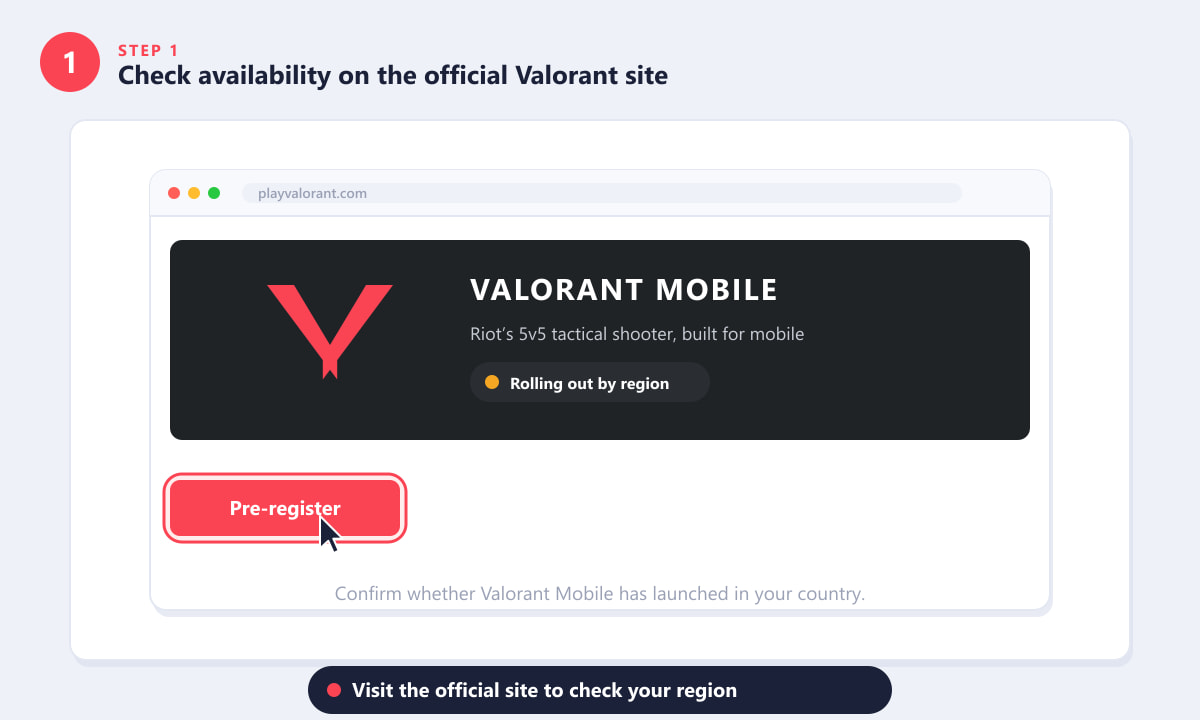 Checking Valorant Mobile availability on the official playvalorant.com website