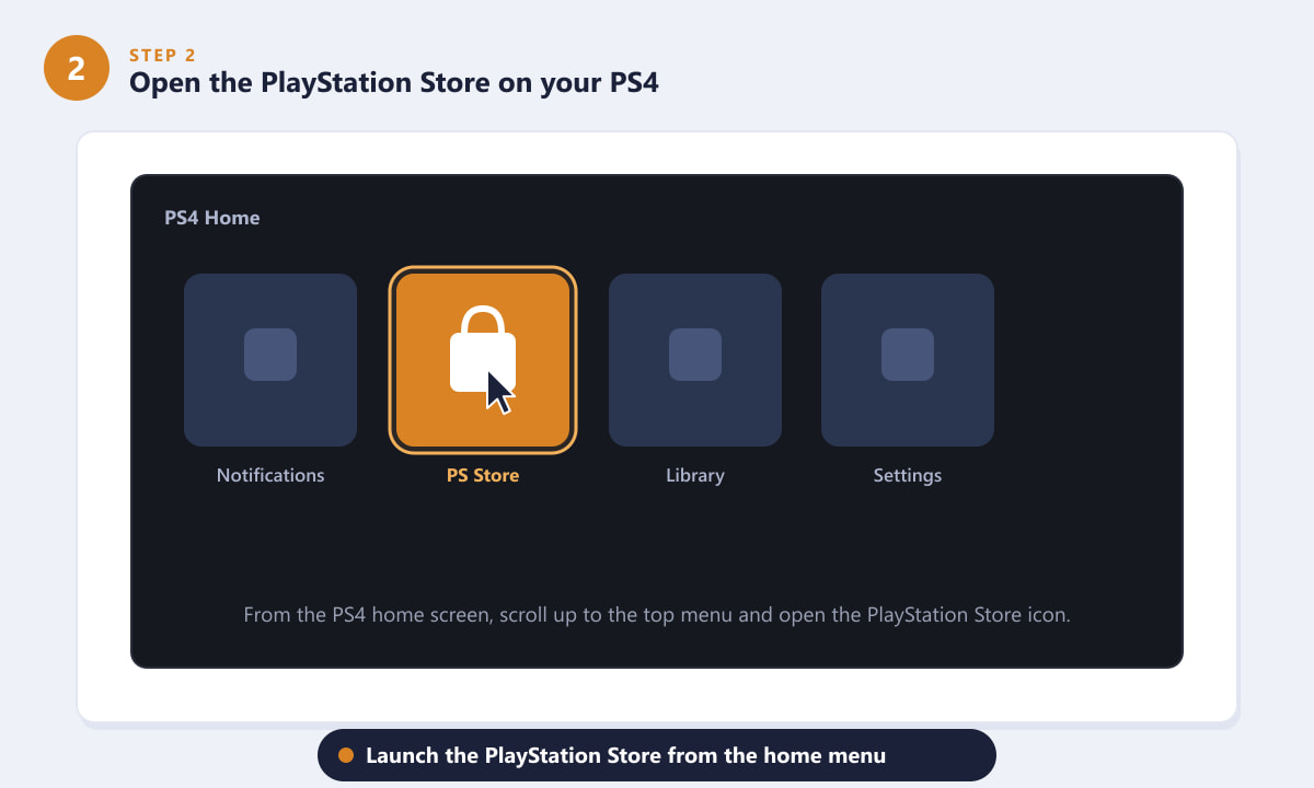Opening the PlayStation Store from the PS4 home menu