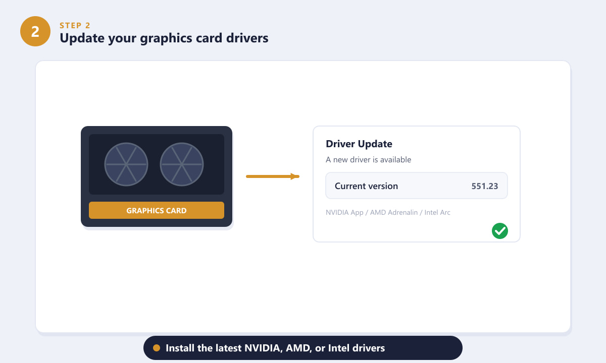 Updating graphics card drivers to stop PUBG from crashing