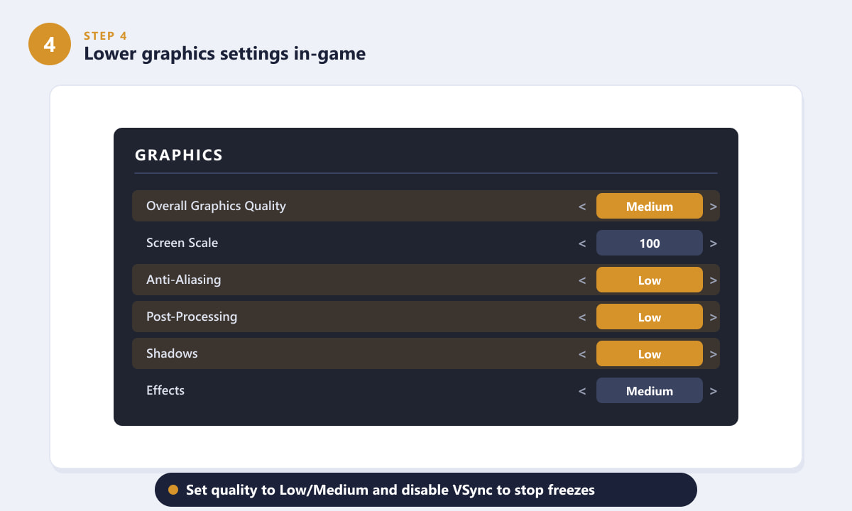 Lowering PUBG in-game graphics settings to prevent crashing and freezing