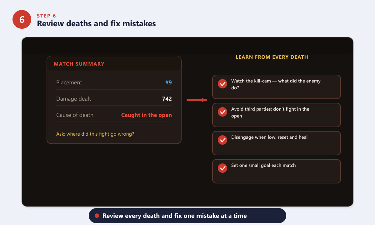Apex Legends match summary and a checklist of lessons to learn from each death