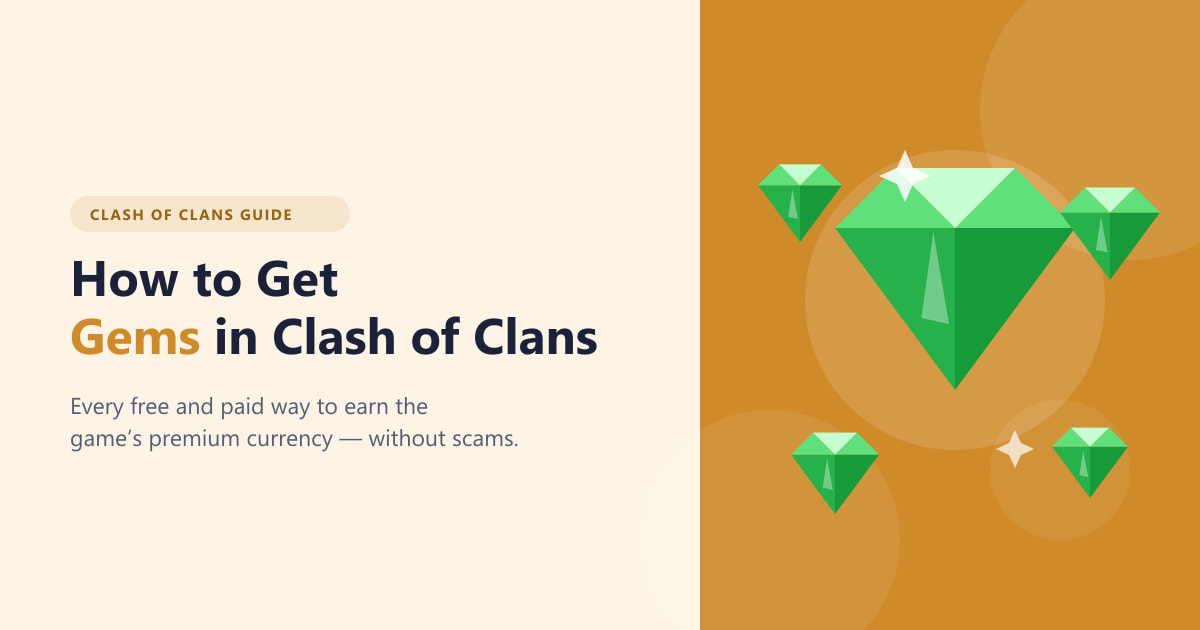Como obter gemas no Clash of Clans (gratuito e pago, 2026)