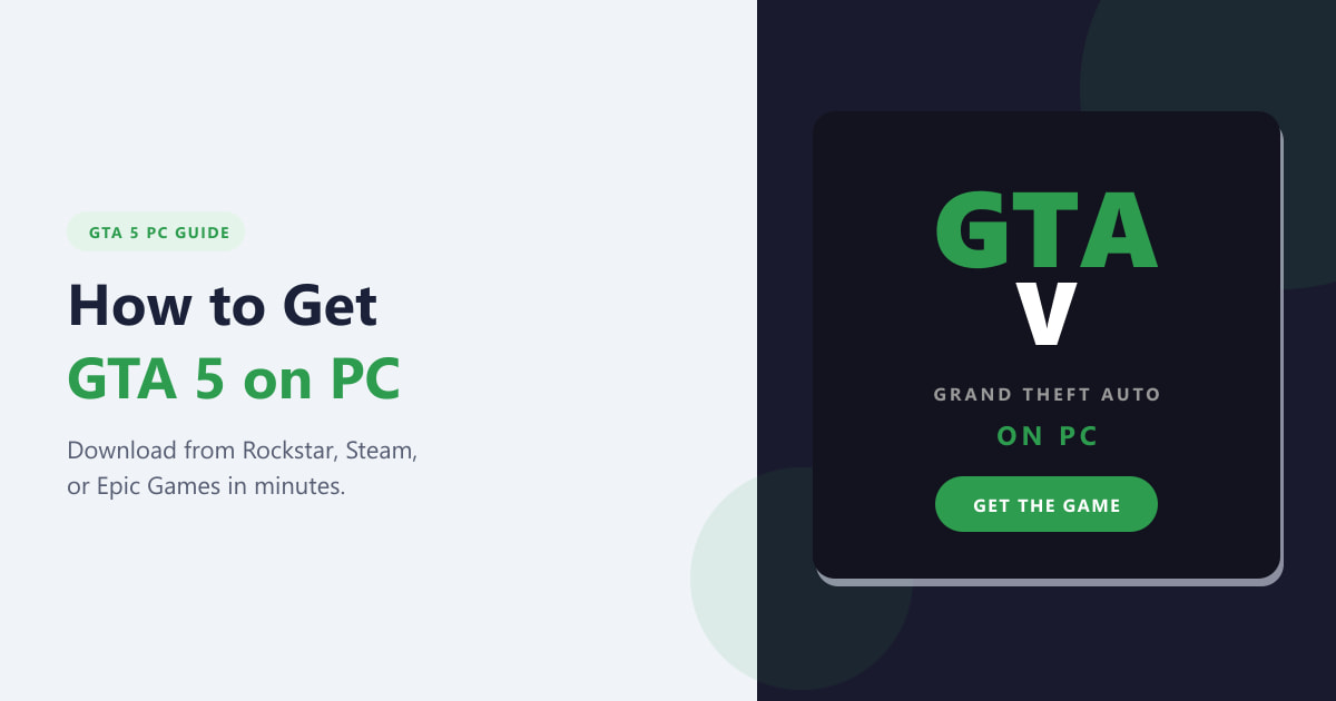 How to Get GTA 5 on PC (2026 Guide)