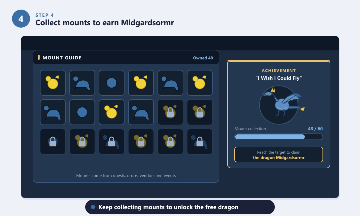 Eine FFXIV-Reittiersammlung aufbauen, um den Erfolg „Midgardsormr-Drache“ freizuschalten