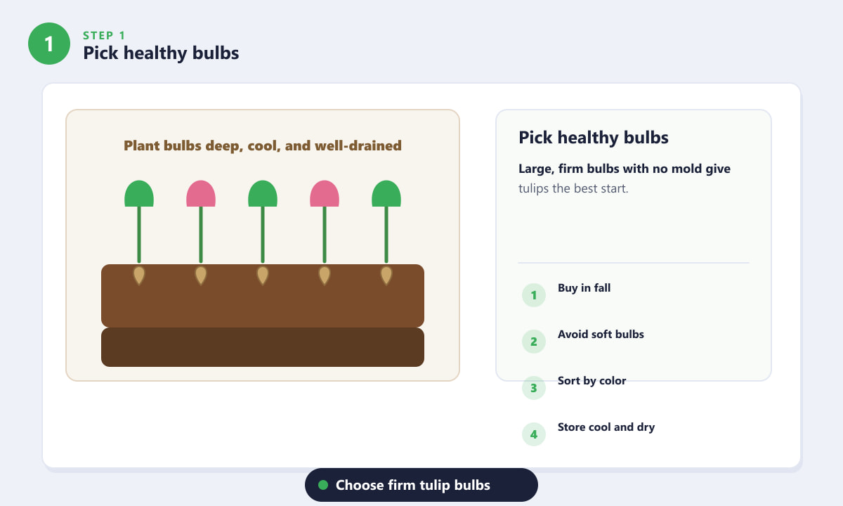 How to Grow Tulips Indoors - Pick healthy bulbs