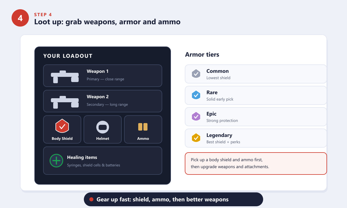 Saqueo de armas, armaduras y munición en Apex Legends