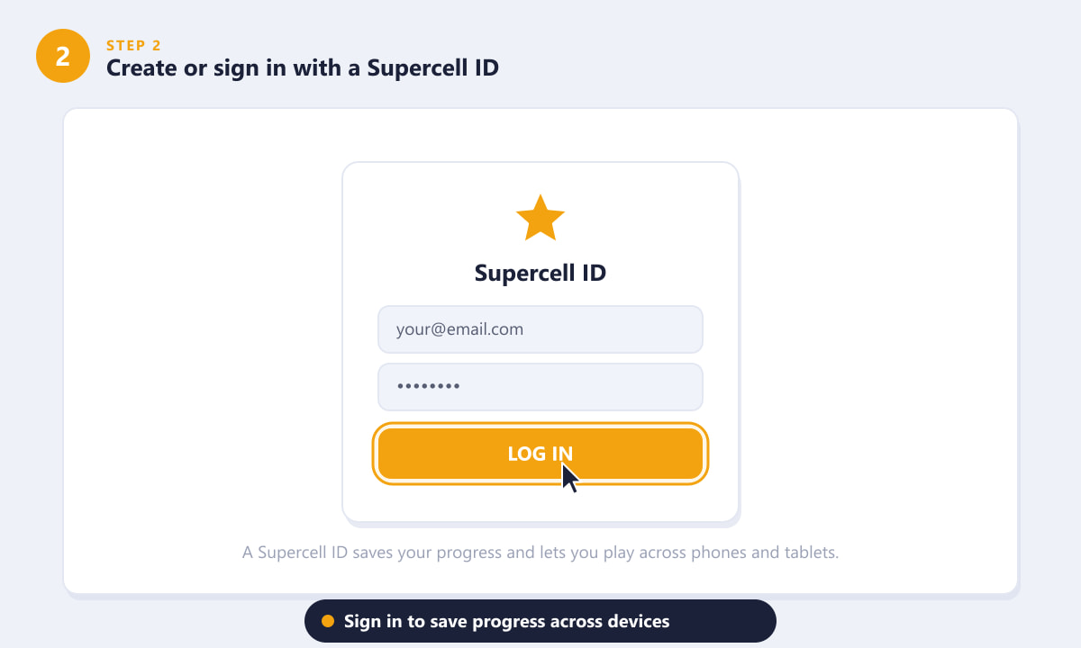 Signing in with a Supercell ID to save Brawl Stars progress across devices