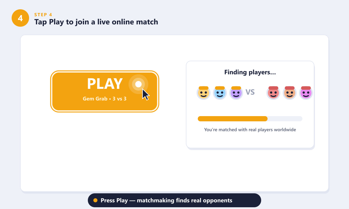 Pressing Play to join Brawl Stars online matchmaking against real players
