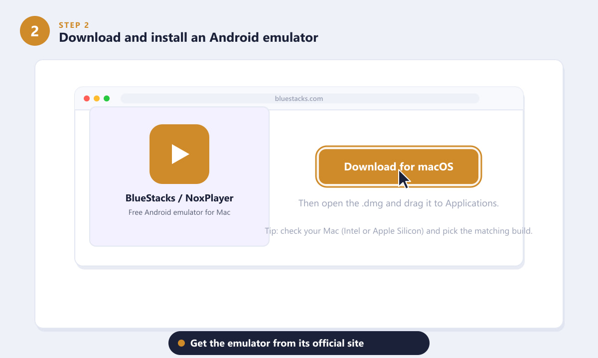 Downloading a free Android emulator for macOS to play Clash of Clans