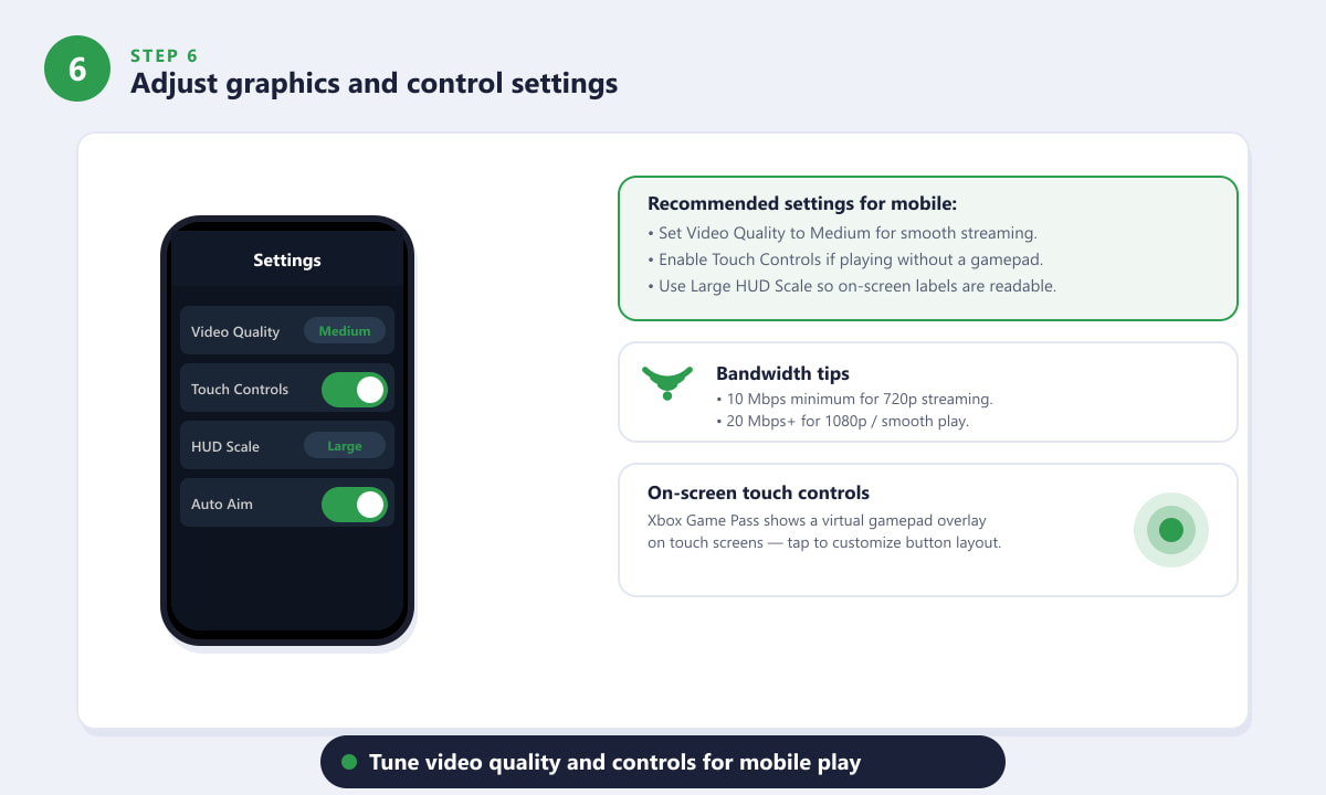 GTA 5 in-game settings menu on mobile showing video quality, touch controls and HUD scale options