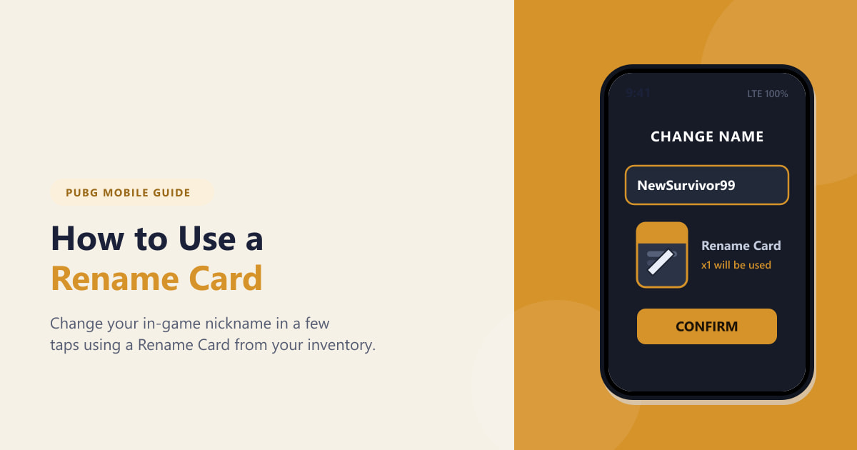 How to Use a PUBG Mobile Rename Card (2026)