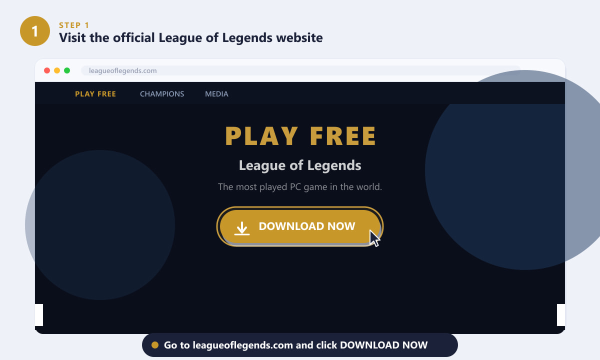 Visiting leagueoflegends.com and clicking the Download Now button