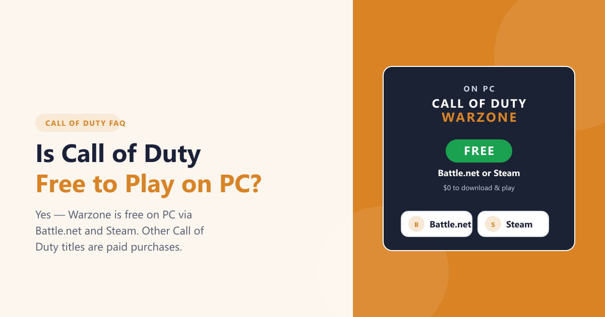 Is Call of Duty Free to Play on PC? (2026 Guide)