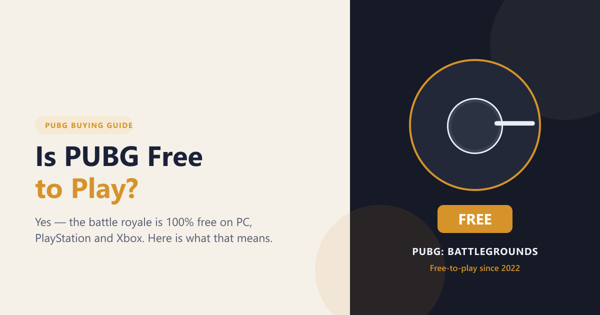 Is PUBG Free to Play? The Full Answer (2026)