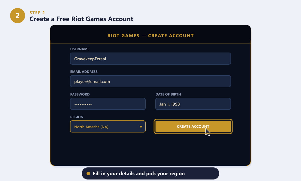 Een gratis Riot Games-account aanmaken om League of Legends online te spelen.