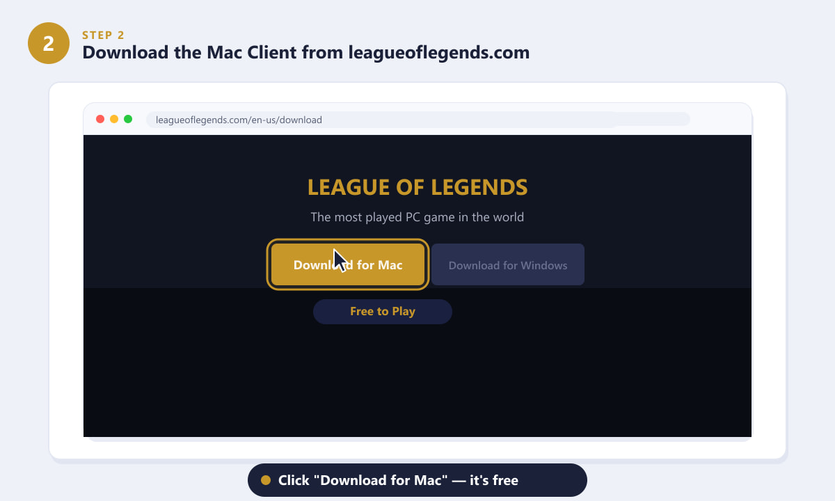 Baixando o cliente de League of Legends para Mac em leagueoflegends.com