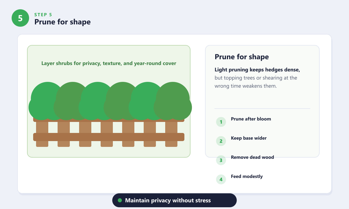Privacy Bushes That Grow in Shade - Prune for shape