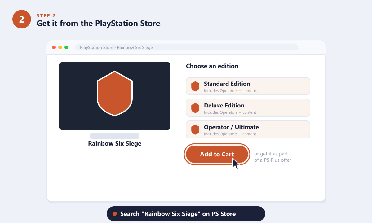 Buying Rainbow Six Siege from the PlayStation Store on PS4 with edition choices