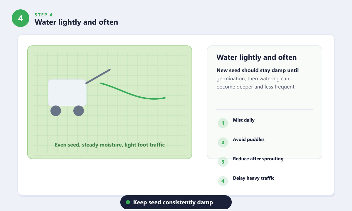 The Best Way to Plant Grass Seed - Water lightly and often