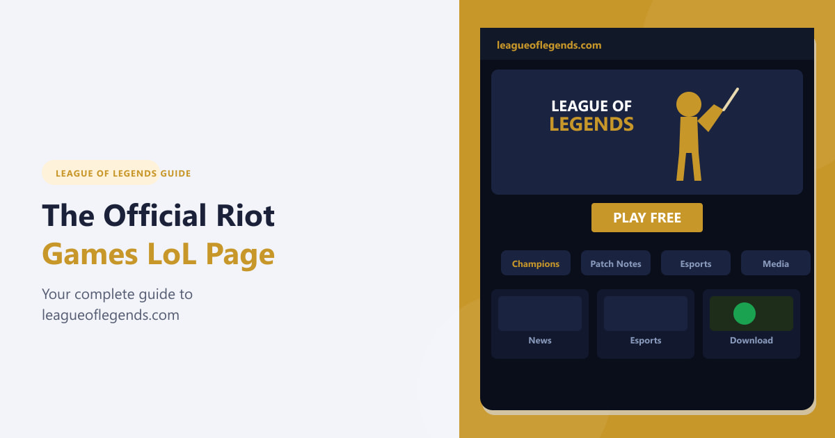 The Official Riot Games League of Legends Page (2026)