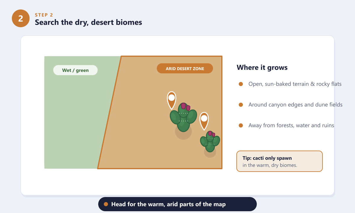 Map of ARC Raiders highlighting the arid desert biome where Prickly Pear grows