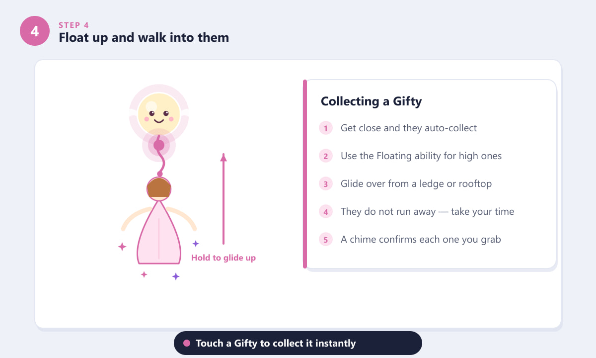 Nikki terapung untuk mengambil Gifty dalam Infinity Nikki