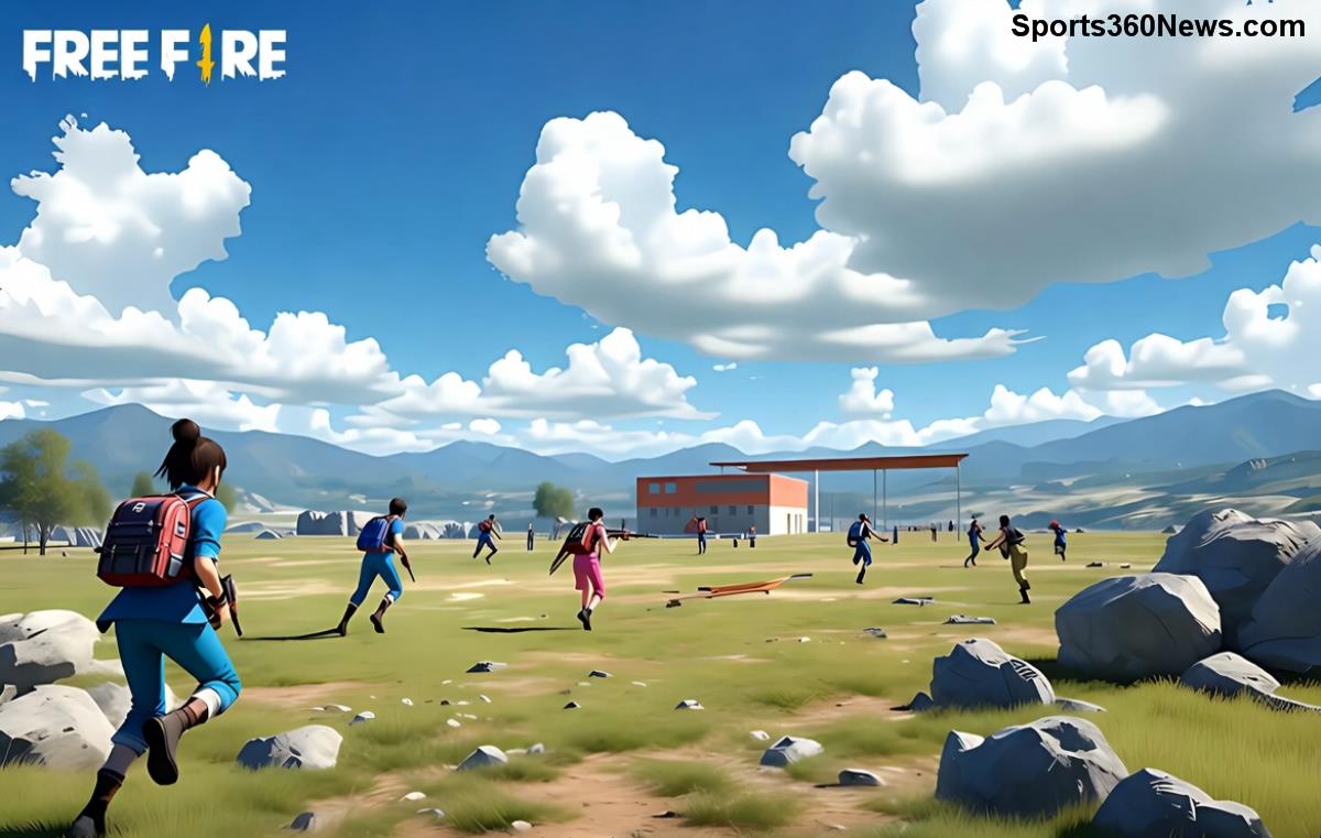 شاشة لعب Free Fire مع معركة حماسية