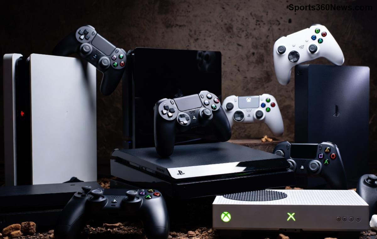 Gamer excited with PlayStation controller and global map background