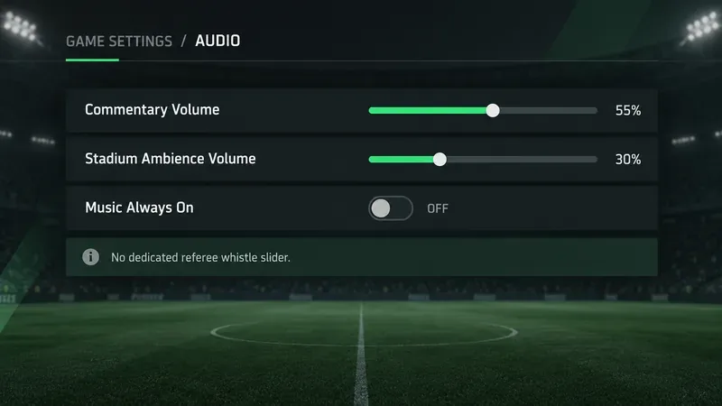 EA SPORTS FCで審判の笛をはっきりと聞き取るための最適なオーディオ設定
