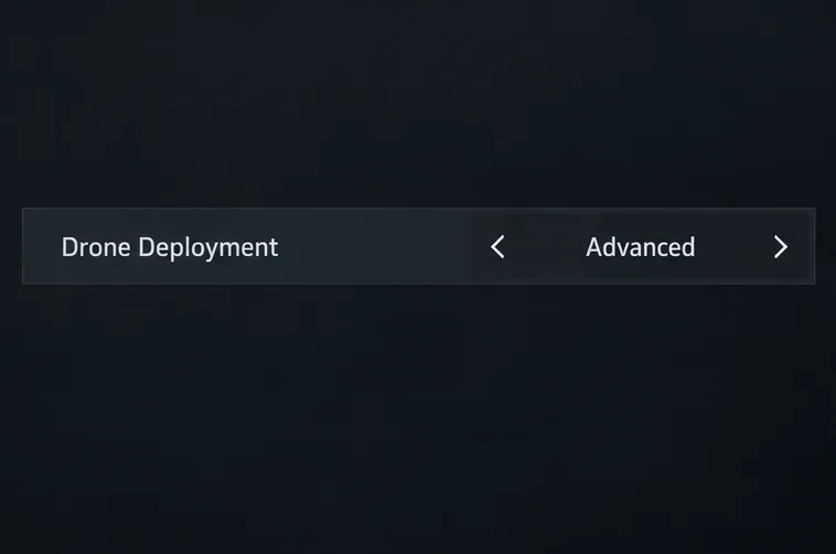 Cropped settings illustration showing Drone Deployment with Advanced selected.