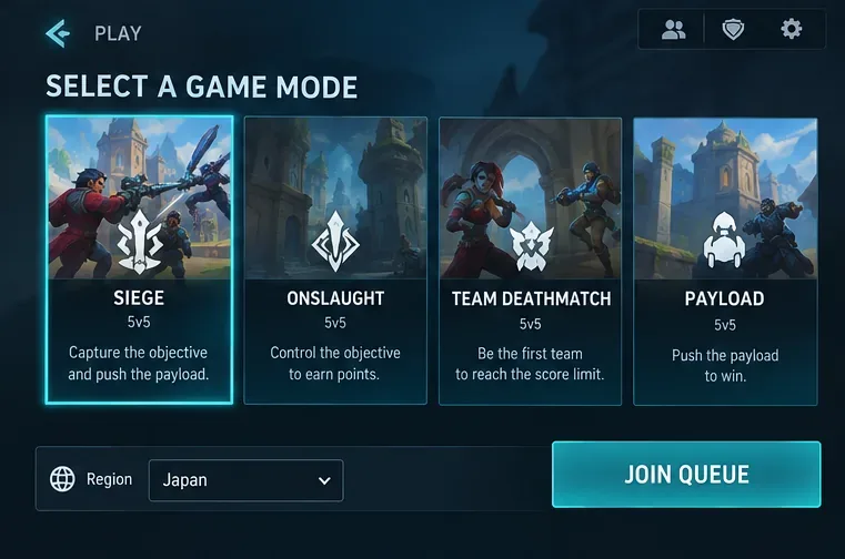 Cómo cambiar la región del servidor en las opciones de emparejamiento de Paladins