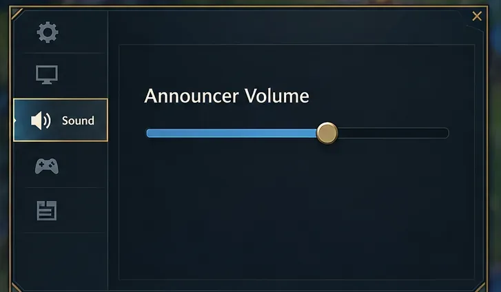 Illustrative Sound panel showing an Announcer Volume slider