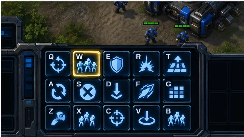 Cómo cambiar la tarjeta de comandos de StarCraft II a teclas de acceso rápido de cuadrícula
