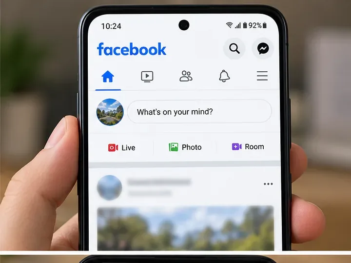 Capture d'écran de l'application Facebook utilisée pour confirmer que le compte Facebook associé peut se connecter normalement.