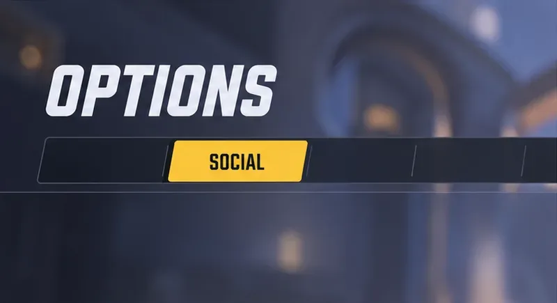 L'onglet Social mis en évidence dans le menu Options