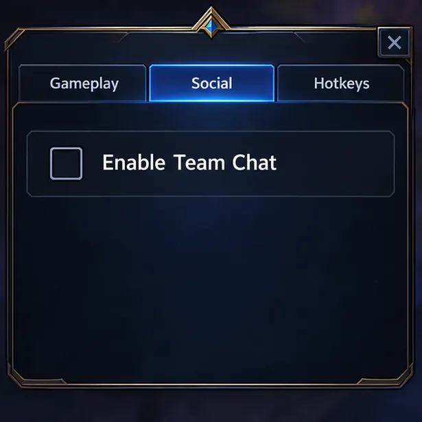 Social settings illustration with the Enable Team Chat checkbox empty