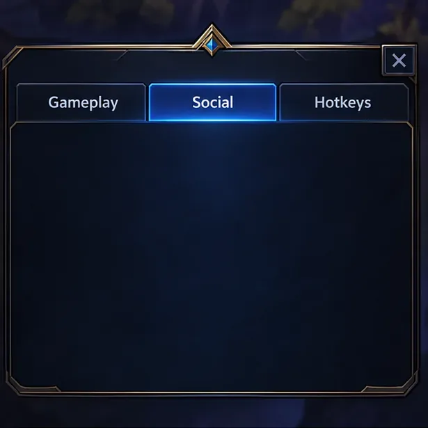 Options window illustration showing Gameplay, Social, and Hotkeys tabs with Social selected
